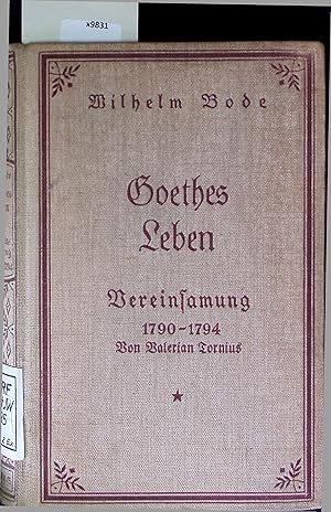 Imagen del vendedor de Goethes Leben. a la venta por Antiquariat Bookfarm