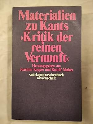 Bild des Verkufers fr Materialien zu Kants Kritik der reinen Vernunft. zum Verkauf von KULTur-Antiquariat