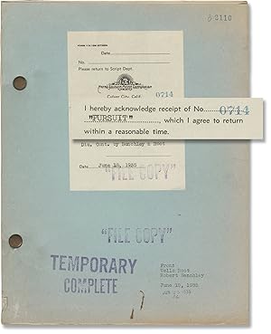 Bild des Verkufers fr Pursuit (Original screenplay for the 1935 film) zum Verkauf von Royal Books, Inc., ABAA