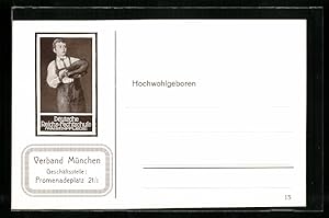 Ansichtskarte München, Deutsche Reichs-Fechtschule, Waisenpflege, Promenadeplatz 21 /I