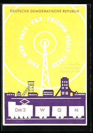 Ansichtskarte Funkturm vom Radio DM 3, WQN, Deutsche Demokratische Republik