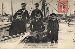 Ansichtskarte / Postkarte Saint Malo, Die Überlebenden des Schiffbruchs der Hilda am 19. November...