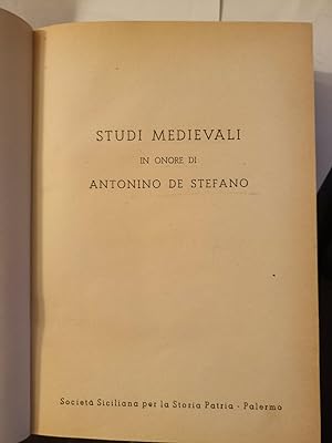Seller image for Studi medievali in onore di Antonino De Stefano for sale by Invito alla Lettura