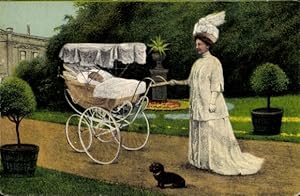 Ansichtskarte / Postkarte Königin Wilhelmina der Niederlande mit Prinzessin Juliana im Kinderwagen