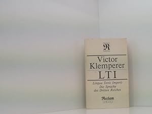 Bild des Verkäufers für Reclam-Bibliothek, Band 278: Victor Klemperer: LTI - Notizbuch eines Philologen Notizbuch eines Philologen zum Verkauf von Book Broker