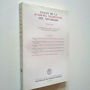 Imagen del vendedor de Anales de la Academia Matritense del Notariado. Tomo XXXI. Conferencias sobre la nueva ley de Sociedades annimas a la venta por MAUTALOS LIBRERA