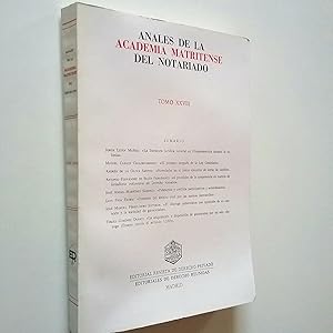 Imagen del vendedor de Anales de la Academia Matritense del Notariado. Tomo XXVIII a la venta por MAUTALOS LIBRERA