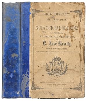 GUIA ROSETTY - GUIA OFICIAL DE CADIZ, SU PROVINCIA Y DEPARTAMENTO AÑO 1887