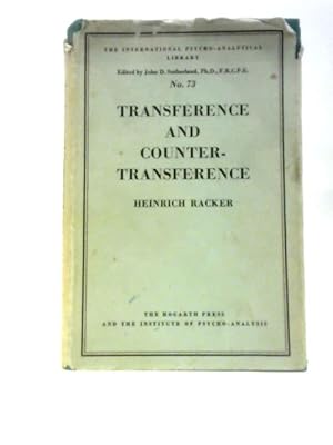 Bild des Verkufers fr Transference and Counter-transference (International Psycho-Analysis Library) zum Verkauf von World of Rare Books