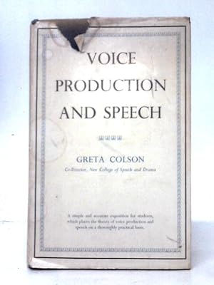 Immagine del venditore per Voice Production And Speech venduto da World of Rare Books