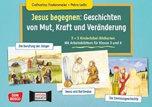 Bild des Verkufers fr Jesus begegnen: Geschichten von Mut, Kraft und Vernderung. 3 x 5 Kinderbibel-Bildkarten. Mit Arbeitsblttern fr Klasse 3 und 4. Kamishibai Bildkartenset : 3 x 5 Kinderbibel-Bildkarten. Mit Arbeitsblttern fr Klasse 3 und 4. Jesus-Geschichten im Erzhltheater zum Verkauf von AHA-BUCH GmbH