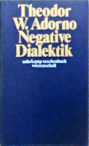 Seller image for Negative Dialektik. for sale by Berliner Bchertisch eG