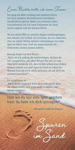 Bild des Verkufers fr Faltkarte Spuren im Sand : Ein Gedicht, das Millionen bewegt zum Verkauf von AHA-BUCH GmbH