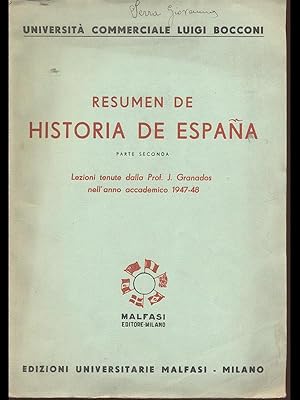 Imagen del vendedor de Resumen de Historia de Espana - parte seconda a la venta por Librodifaccia