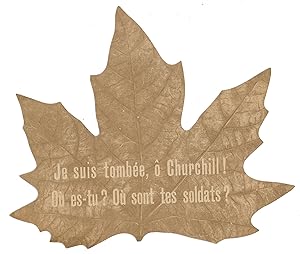 Je suis tombée, ô Churchill!: [German propaganda leaf dropped over France]