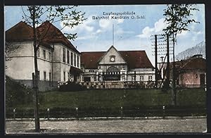 Ansichtskarte Kandrzin, Empfangsgebäude vom Bahnhof