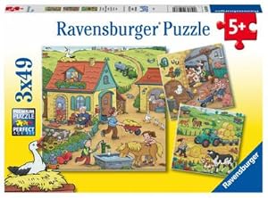 Bild des Verkufers fr Ravensburger Kinderpuzzle - 05078 Viel los auf dem Bauernhof - Puzzle fr Kinder ab 5 Jahren, mit 3x49 Teilen zum Verkauf von AHA-BUCH GmbH