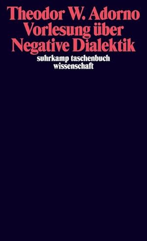 Bild des Verkufers fr Vorlesung ber Negative Dialektik zum Verkauf von Rheinberg-Buch Andreas Meier eK