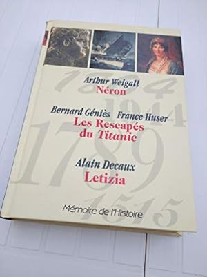 Bild des Verkufers fr Nron / Les rescaps du Titanic / Letizia. zum Verkauf von Ammareal