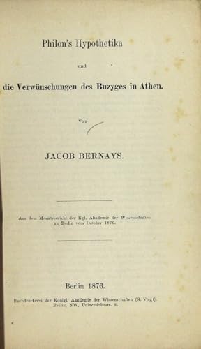 Philon's Hypothetika und die Verwunschungen des Buzyges in Athen