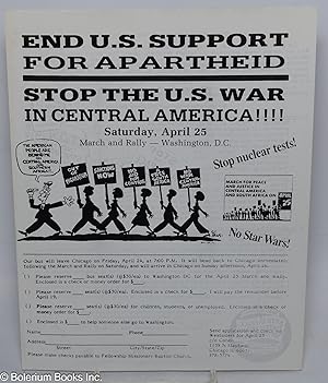 End U.S. Support for Apartheid // Stop the U.S. War in Central America!!!! [handbill]