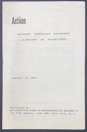 Action against American economic support of Apartheid. March 19, 1965