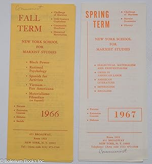 The New York School for Marxist Studies [two bulletins]