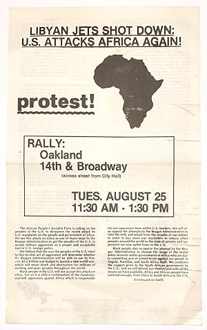 Libyan jets shot down: US attacks Africa again! Protest! [handbill]