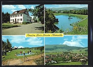 Bild des Verkufers fr Ansichtskarte Oberaula, Hotel und Pension Haus Braun, Schwimmbad zum Verkauf von Bartko-Reher