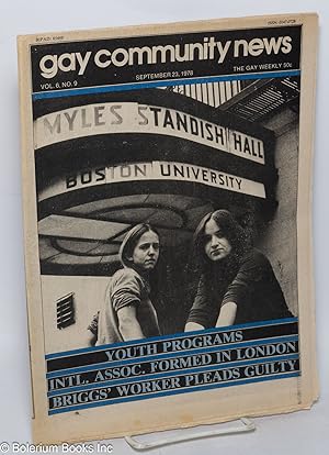 Immagine del venditore per GCN: Gay Community News; the gay weekly; vol. 6, #9, Sept. 23, 1978: Youth Programs venduto da Bolerium Books Inc.