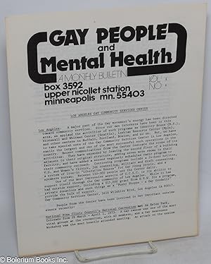 Gay People and Mental Health: a monthly bulletin; vol. 1, no. 6