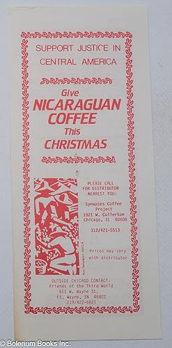 Support justice in Central America - give Nicaraguan coffee this Christmas