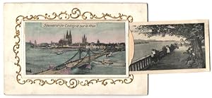 Bild des Verkufers fr Leporello-Ansichtskarte Kln a. Rhein, Ortsansicht mit Dom und Rheindampfern zum Verkauf von Bartko-Reher