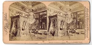 Stereo-Fotografie J. F. Jarvis, Washington, Ansicht Fontainebleau, Schlafzimmer der Catharina von...