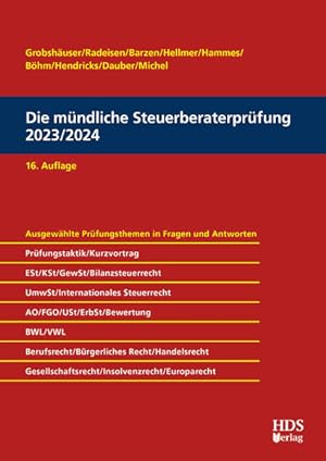 Seller image for Die mndliche Steuerberaterprfung 2023/2024 for sale by Studibuch