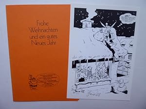 Bild des Verkufers fr Signierter, limitierter Comic-Druck als Weihnachtsgabe von Heinzelmnnchen's Bcherstube in Stuttgart. * Eigenhndig signiert und numeriert. Hier die Nummer 3 / 150. zum Verkauf von Antiquariat Heinzelmnnchen