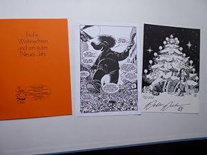 Bild des Verkufers fr Signierter, limitierter Comic-Druck als Weihnachtsgabe von Heinzelmnnchen's Bcherstube in Stuttgart. * Eigenhndig signiert und numeriert. Hier die Nummer 72 / 150. zum Verkauf von Antiquariat Heinzelmnnchen
