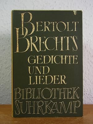 Bild des Verkufers fr Bertolt Brechts Gedichte und Lieder (Bibliothek Suhrkamp Band 33) zum Verkauf von Antiquariat Weber