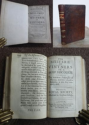 Bild des Verkufers fr TWO DISCOURSES I. Concerning the different WITS of MEN: II. Of the MYSTERIE of VINTNERS. By Walter Charleton D.M. and Physitian in ordinary to his Majesty. zum Verkauf von Roger Middleton P.B.F.A.