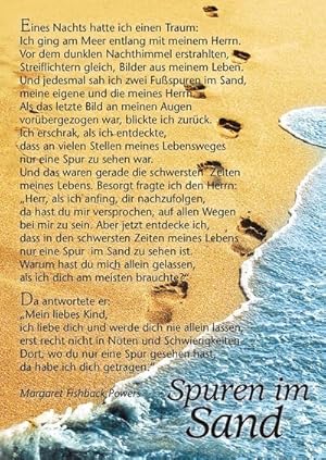 Bild des Verkufers fr Spuren im Sand, 12 Postkarten : Ein Gedicht, das Millionen bewegt zum Verkauf von AHA-BUCH GmbH