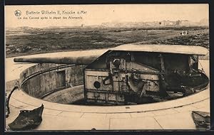 Foto-Ansichtskarte Knocke sur Mer, eine der Kanonen der Artillerie-Batterie Wilhelm II.