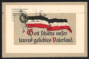 Immagine del venditore per Ansichtskarte Gott schtze unser teures geliebtes Vaterland, Fahne mit Eichenlaubkranz venduto da Bartko-Reher