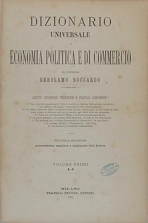 Dizionario Universale di Economia Politica e di Commercio (II volumi)