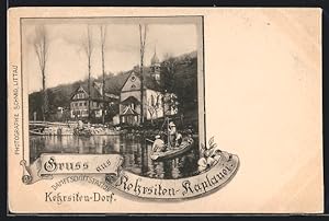 Ansichtskarte Kehrsiten-Kaplanei, An der Dampfschiffstation Kehrsiten-Dorf