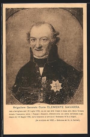 Artista-Cartolina Brigadiere Generale Conte Clemente Navarra