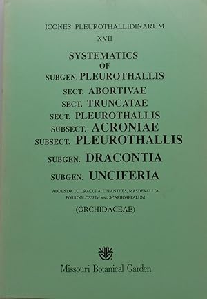 Image du vendeur pour Icones Pleurothallidinarum XVIII Systematics of Pleurothallis mis en vente par Juniper Books