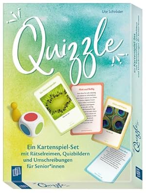 Bild des Verkufers fr Quizzle (Spiel) : Ein Kartenspiel-Set mit Rtselreimen, Quizbildern und Umschreibungen fr Senioren und Seniorinnen zum Verkauf von AHA-BUCH GmbH