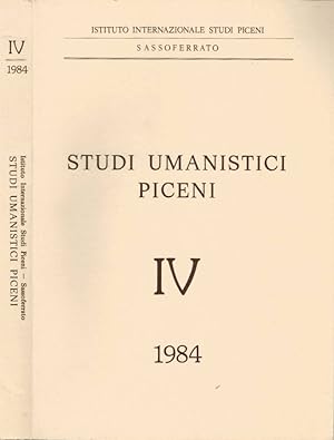 Immagine del venditore per Studi Umanistici Piceni IV - 1984 venduto da Biblioteca di Babele
