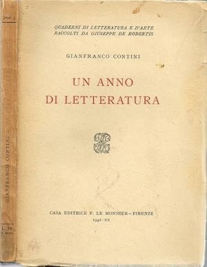 Bild des Verkufers fr Un anno di letteratura zum Verkauf von Biblioteca di Babele