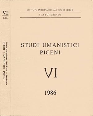 Immagine del venditore per Studi Umanistici Piceni VI - 1986 venduto da Biblioteca di Babele